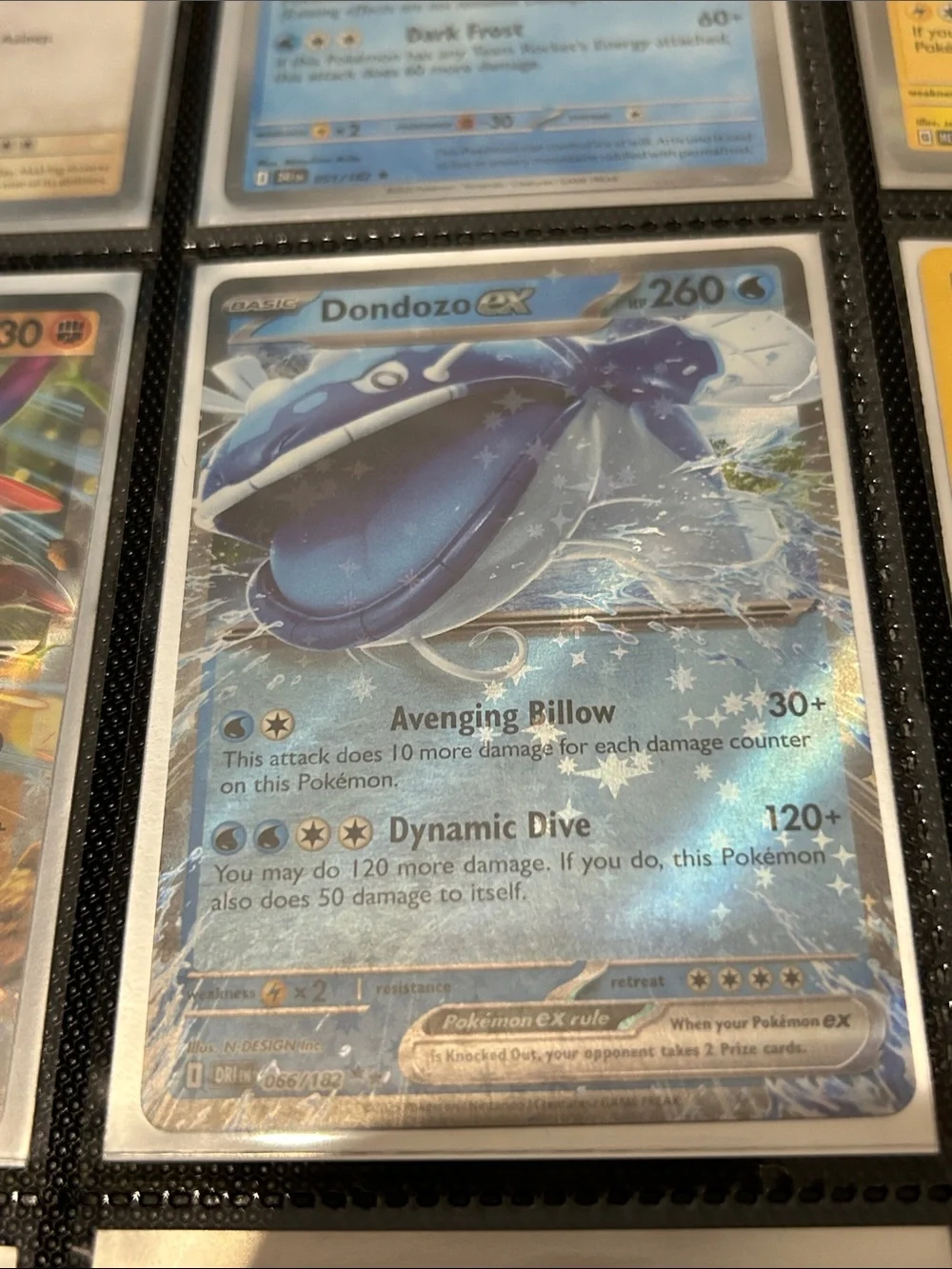 Pokemon Dondozo ex Blue Holofoil Trading Card